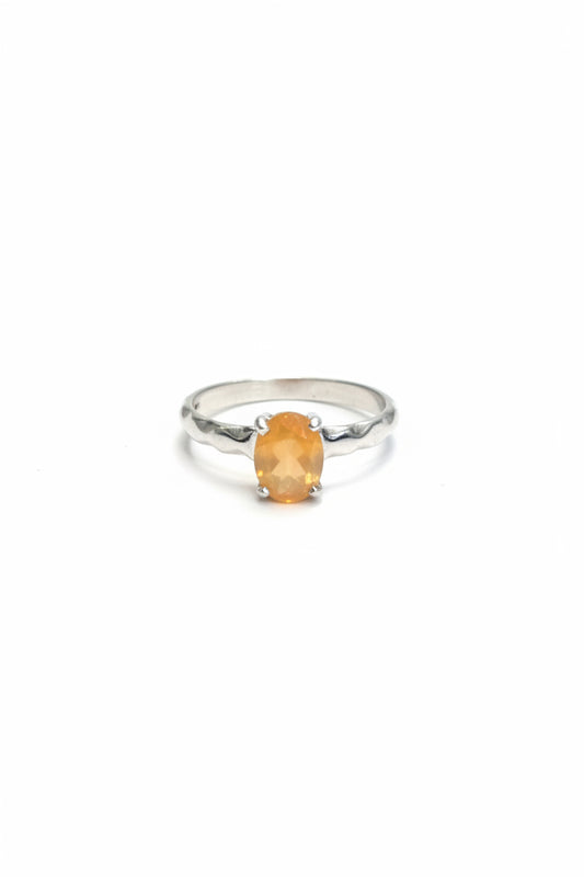 Ethiopian Opal Faceted Oval Beated Band Sterling Silver Ring Size 8