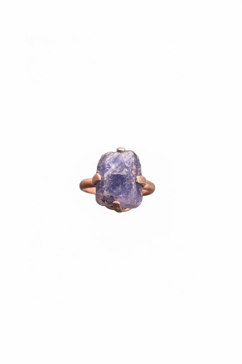 Blue Sapphire Natural Terminated Claw Set .925 Sterling Silver Ring Size 7
