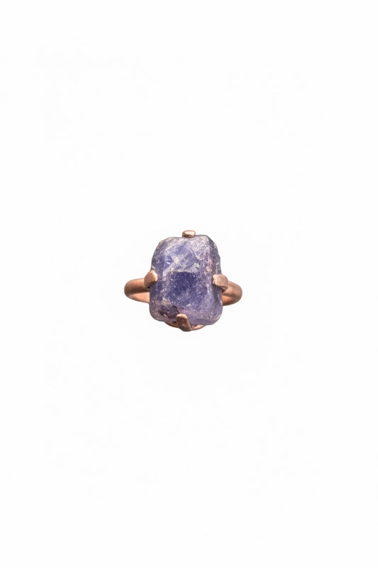 Blue Sapphire Natural Terminated Claw Set .925 Sterling Silver Ring Size 7