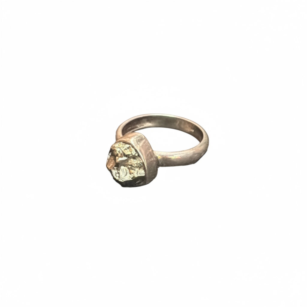 Pyrite Natural .925 Sterling Silber Ring Size 6