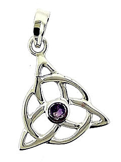 Amethyst Celtic Infinity Sterling Silver Pendant