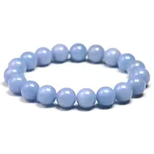 Angelite 10mm Round Beaded Bracelets