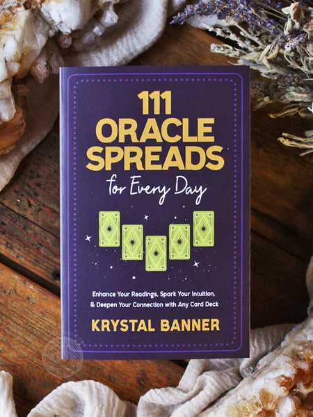 111 Oracle Spreads for Every Day by Krystal Banner – a comprehensive guide featuring 111 creative and magical oracle card spreads across topics like love, career, spirituality, and astrology, designed to enhance intuitive readings and deepen connections with any card deck.
