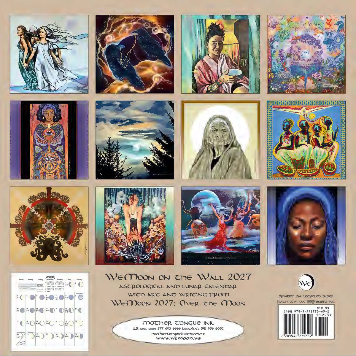 We'Moon on the Wall 2027 | Astrological Moon Phase Calendar