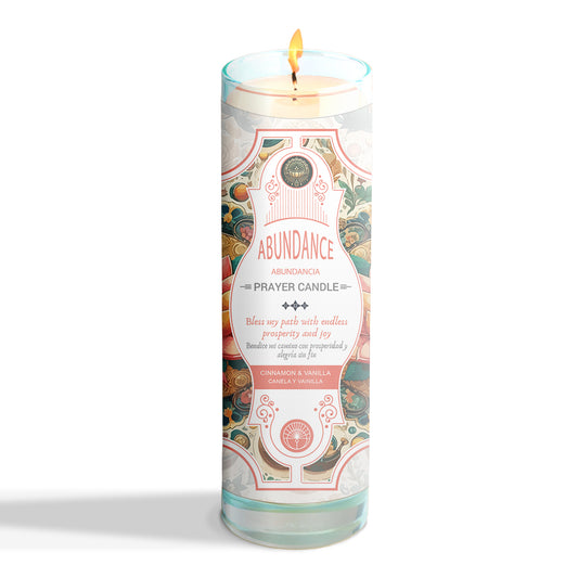 Abundance Prayer Glass Jar Candle 9.5oz 8x2"