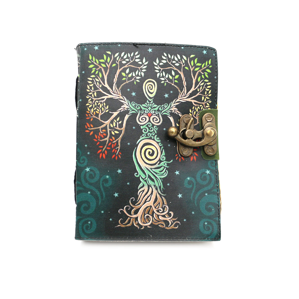 GODDESS TREE OF LIFE EMBOSSED BLANK LEATHER JOURNAL
