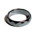 Faceted Hematite 6mm Domed Band Ring Non Magnetic Size #8