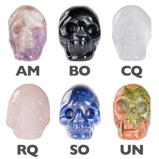 Clear Quartz Gemstone Small Skull 1x0.5"