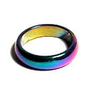Rainbow Hematite 6mm Domed Band Ring Size 8