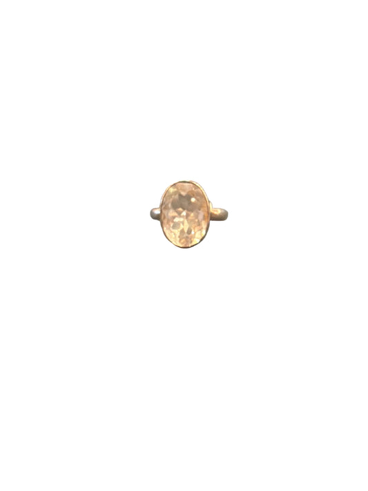 Clear Quartz Sterling Silver Ring (Size 7)