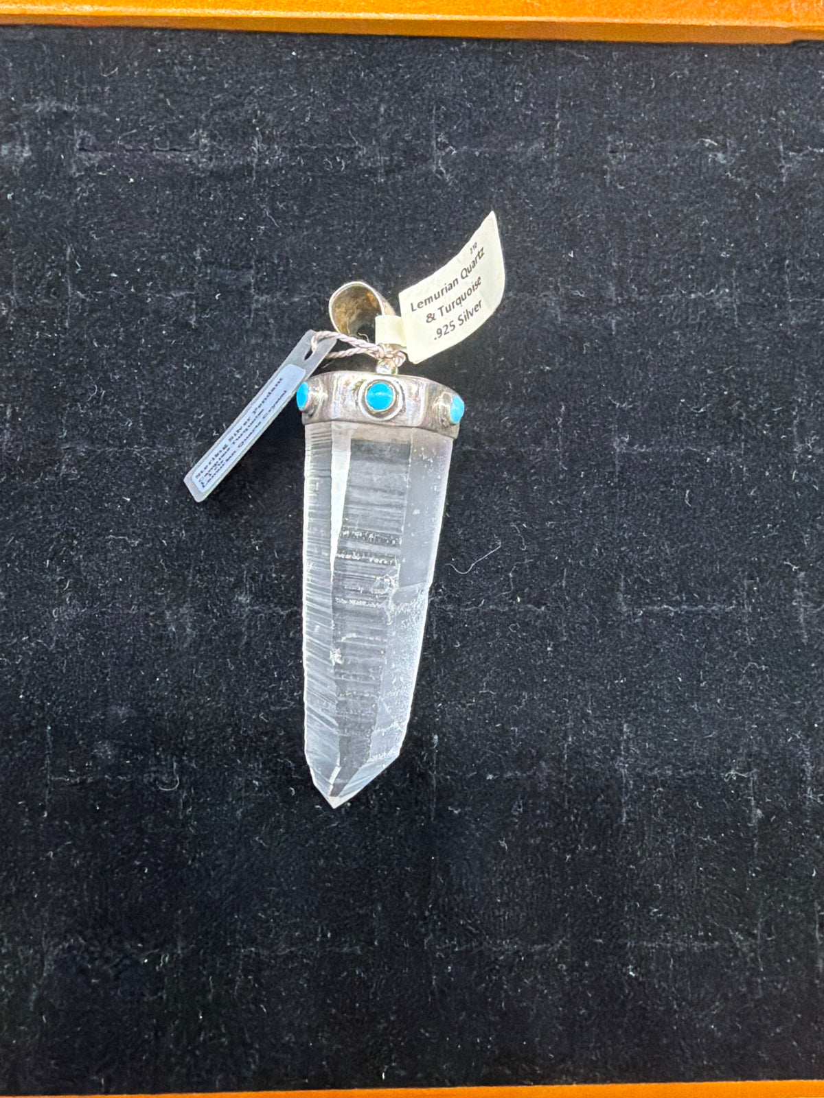 Lemurian Quartz & Turquoise .925 Silver Pendant