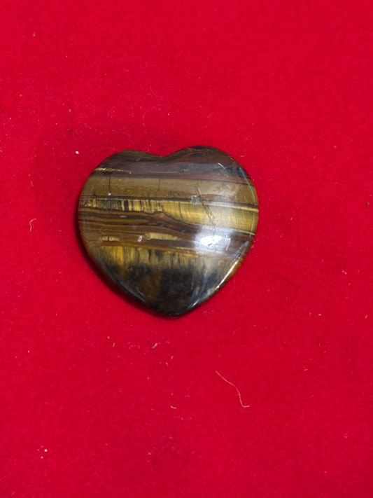 Tiger Eye Flat Heart