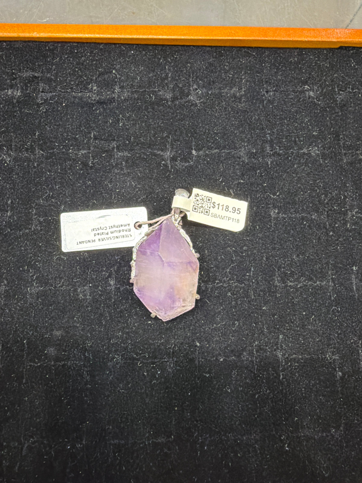 Skeletal Amethyst Sterling Silver Pendant