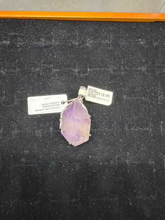 Skeletal Amethyst Sterling Silver Pendant