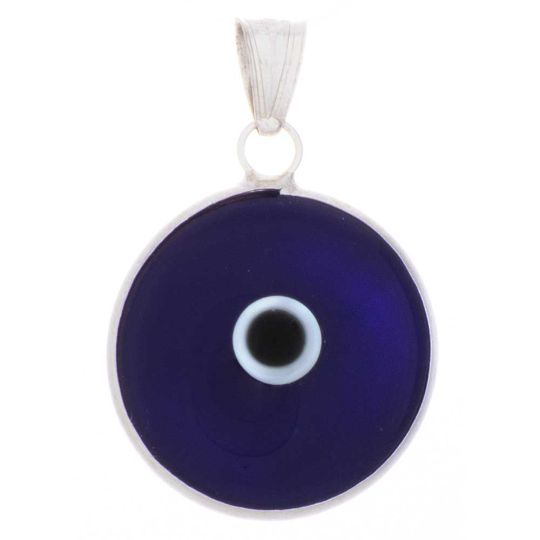 Evil Eye Medium Glass Bead .925 Silver Pendant