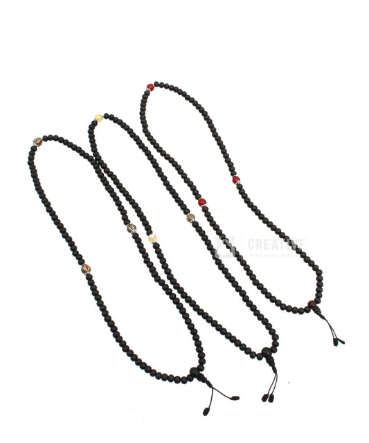 Tibetan Natural Wood 8mm 108 Bread Japa Mala