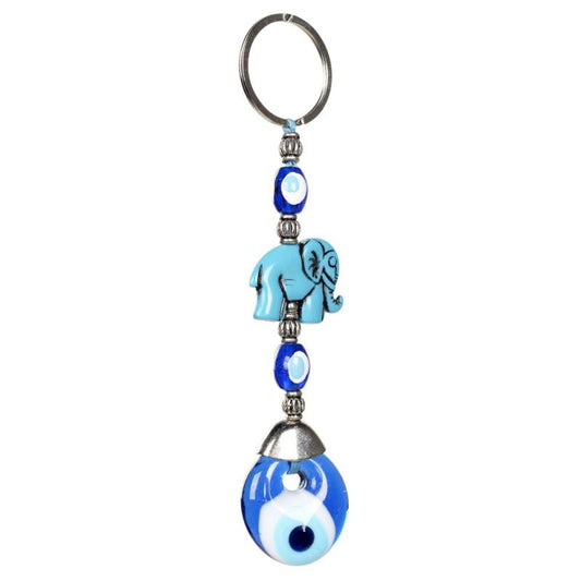 Evil Eye W/ Elephant Turquoise Color Keychain