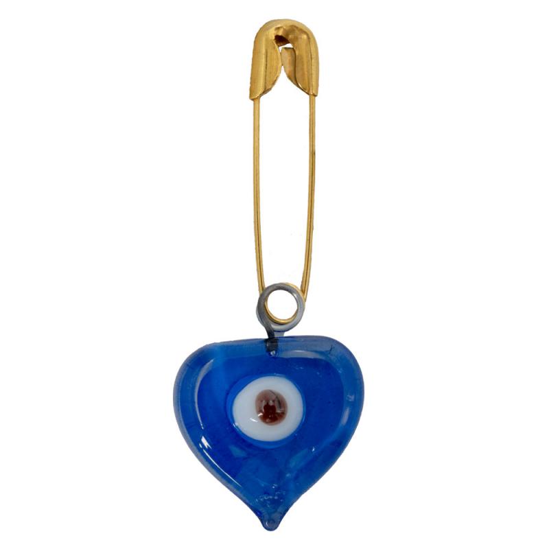 Evil Eye Heart Pin 0.5"