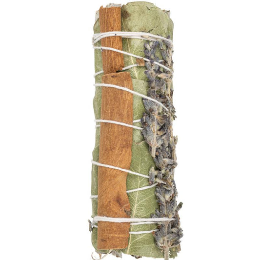 4" White Sage with Eucalyptus, Cinnamon & Lavender Smudge Stick