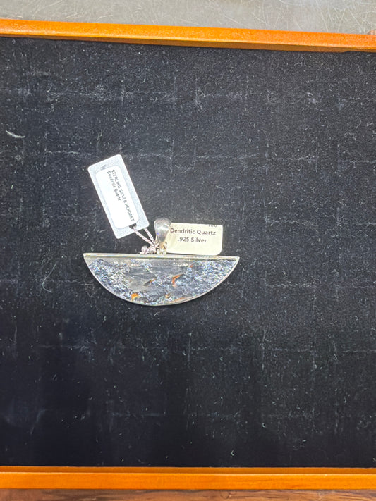 Dendritic Quartz .925 Sterling Silver Pendant