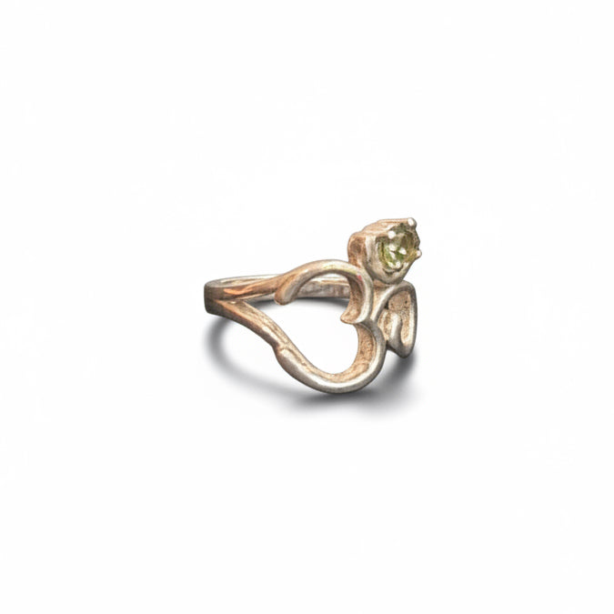 Moldavite OM .925 Sterling Silver Ring SIze 8