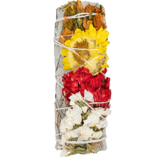 4" Creativity Sage with Flowers Smudge Stick