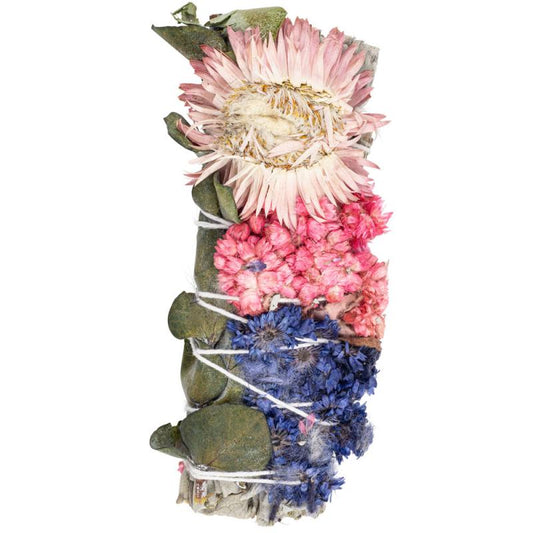 4" Balance Sage with Flowers Smudge Stick