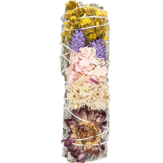 4" Harmony Sage with Flower Smudge Stick