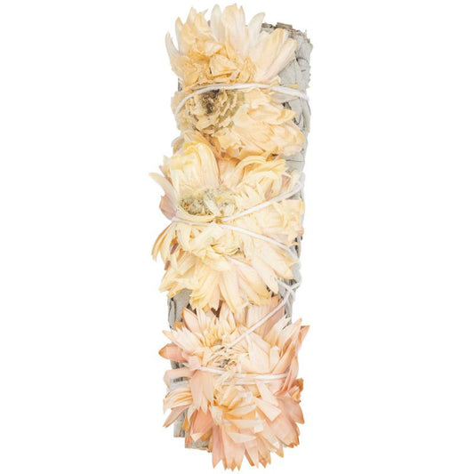 4" Morning Bliss Sage with Flowers Smudge Stick