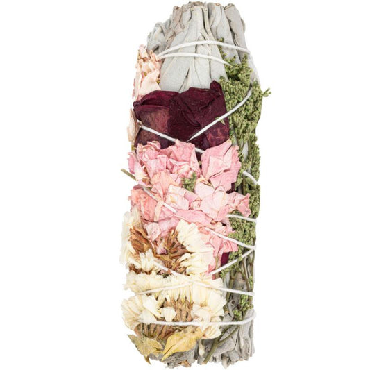 4" Friendship Sage with Flowers Smudge Stick