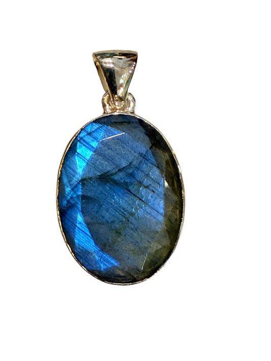 Labradorite Blue Fire Sterling Silver Pendant