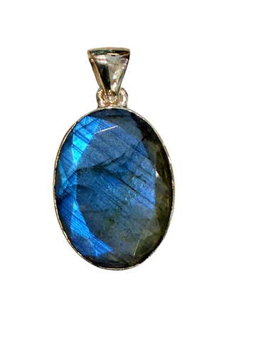Labradorite Blue Fire SS Pendant