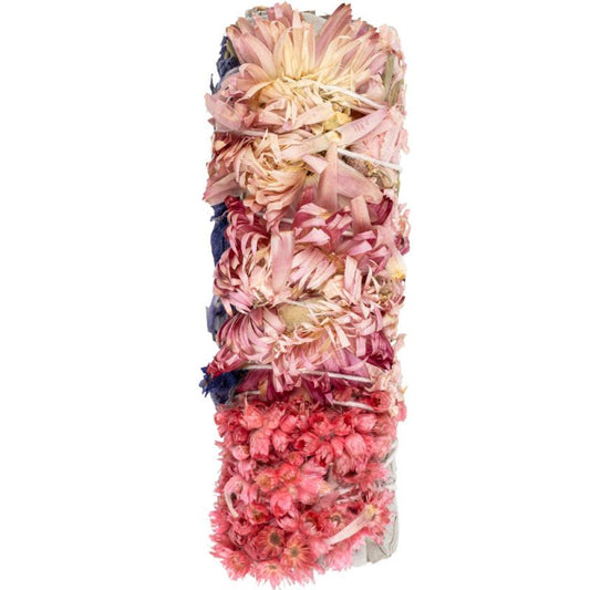 4" Cleansing Sage with Flowers Smudge Stick