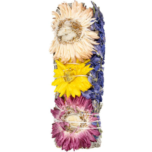 4" Courage Sage with Flowers Smudge Stick