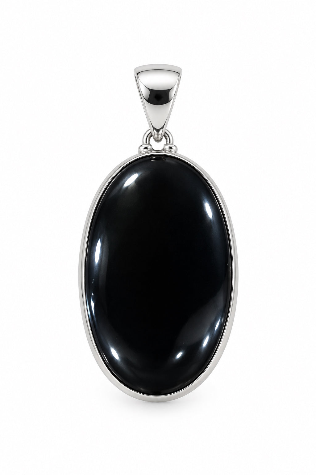 Gold Shine Moonstone Cab .925 Sterling Silver Pendant