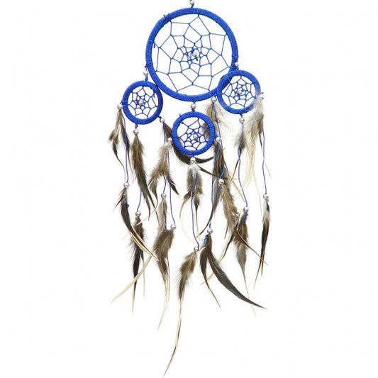 Brown Feathers Blue Ring Dream Catcher