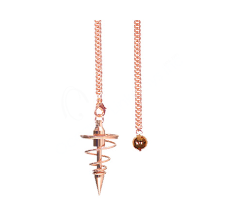 SPIRAL COPPER PLATED METAL PLAIN CHAIN 9″L - PENDULUM