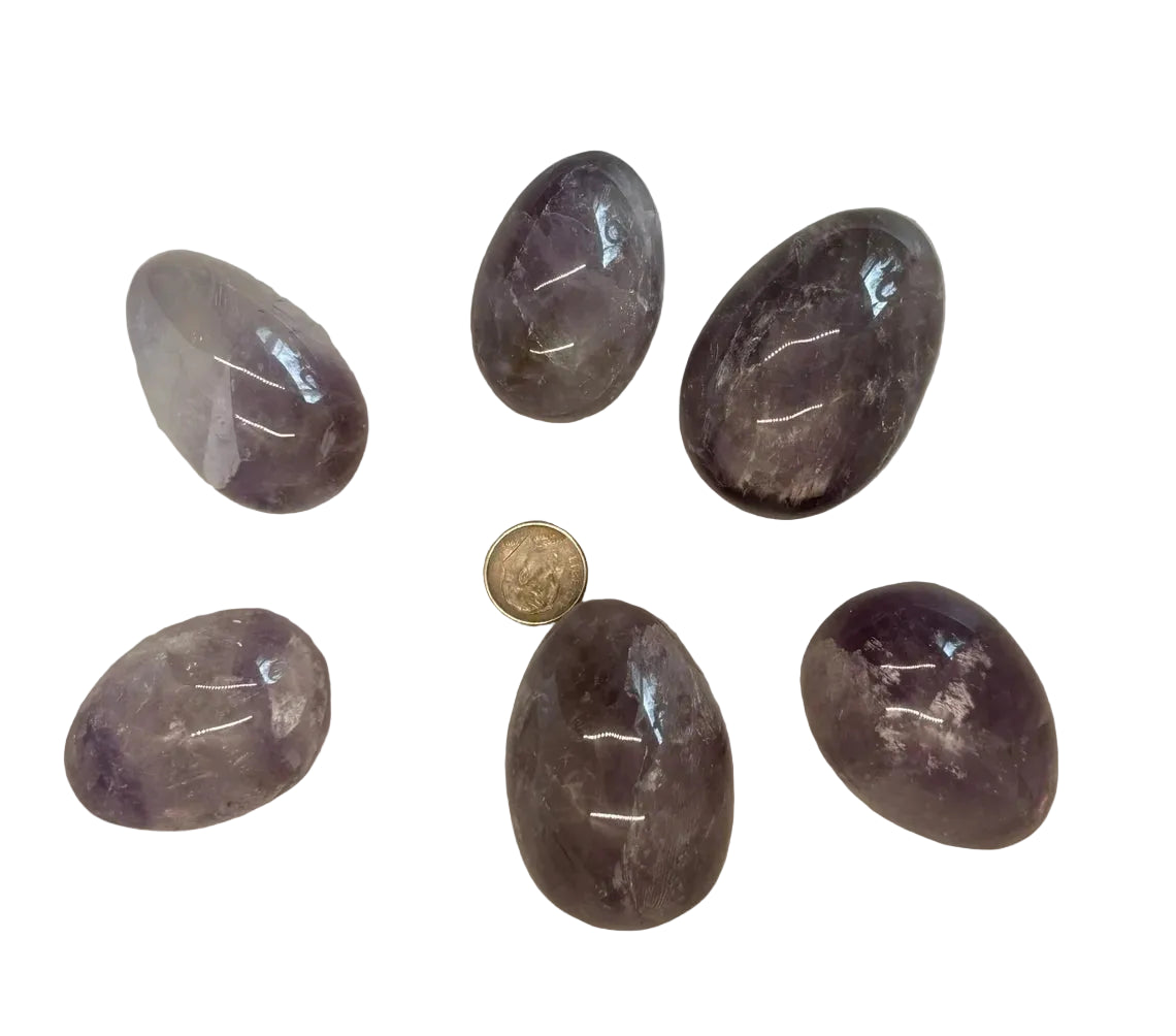 Smoky Amethyst Egg - India at Namaste Bookshop near Union Square, NYC