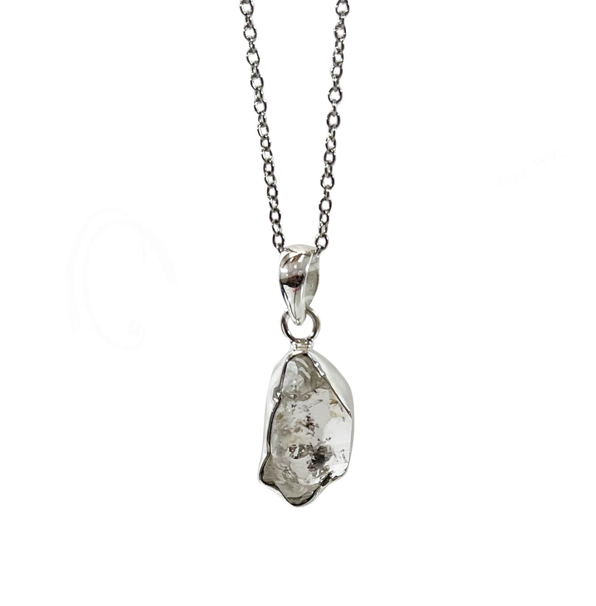 Herkimer Diamond Natural Sterling Silver Pendant