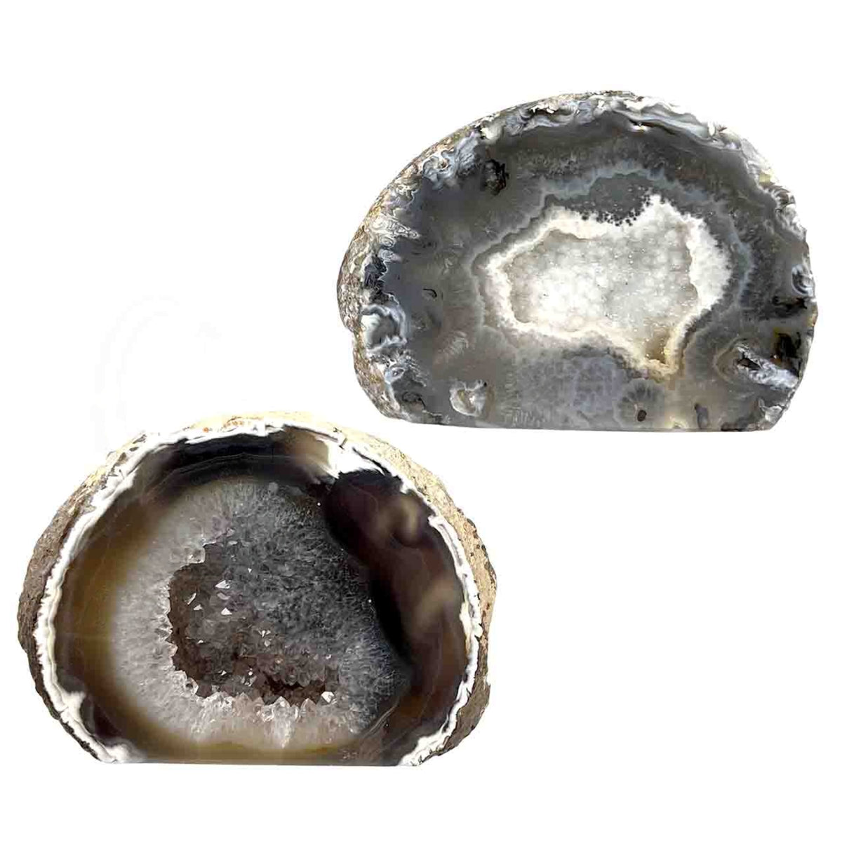 Agate Geode Druzy Natural Cut Base 3-5" - Brazil