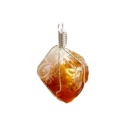 Citrine Point Wire Wrapped Pendant - Brazil