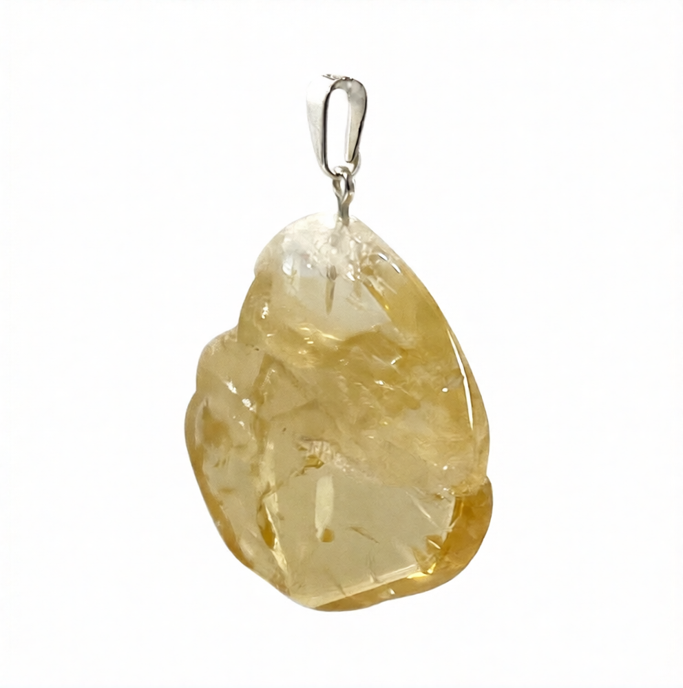 Citrine Polished Irregular Slice Pendant 1-1.5" - Brazil