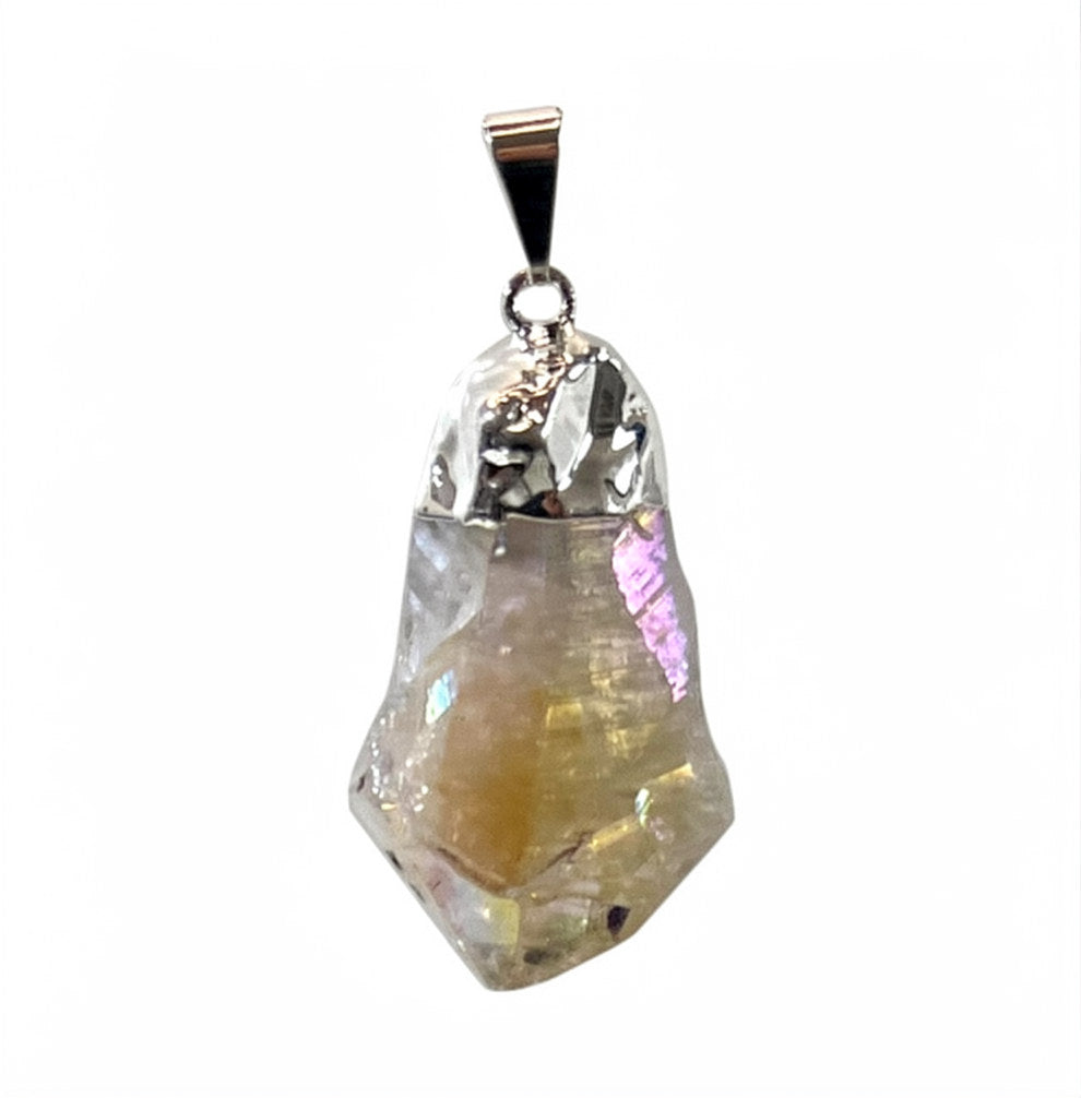 Citrine Point Angel Aura Cap 1.25-1.75" Pendant
