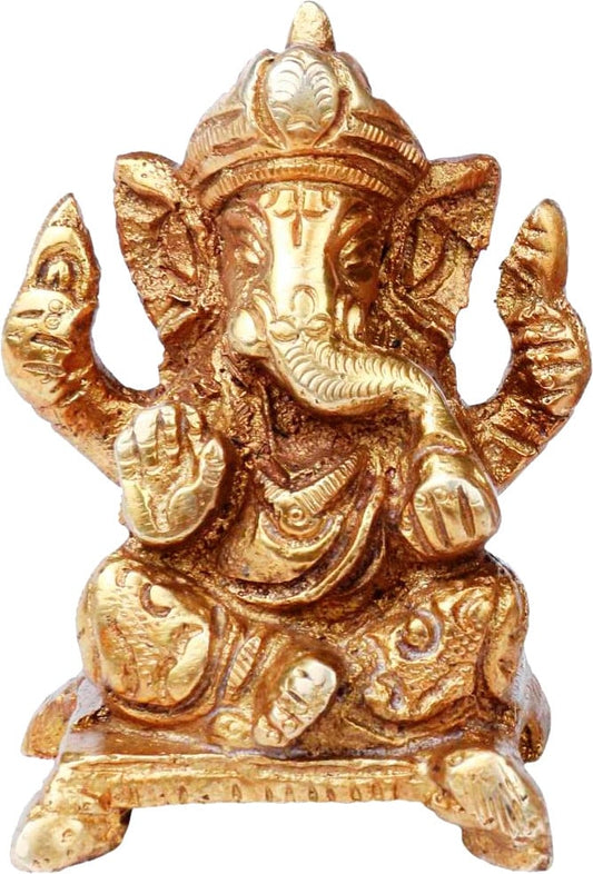 BRASS GANESHA STATUE 2.5"