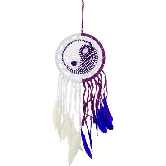 Woven Yin Yang - Purple & White Dreamcatcher