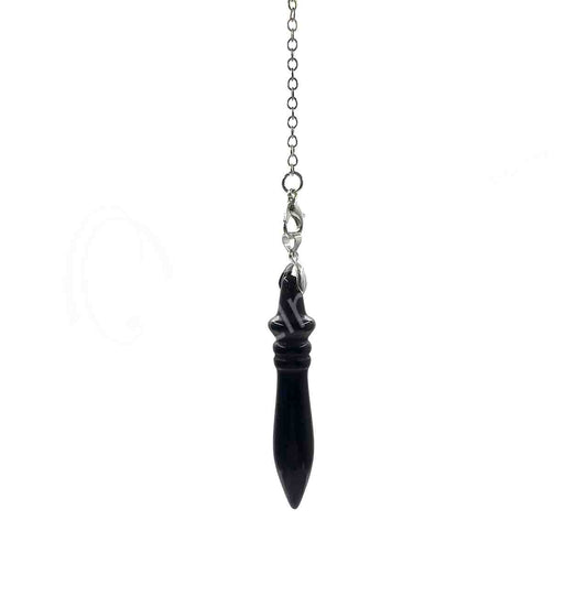 Black Obsidian Plain Chain 9.5-10″L Egyptian Pendulum