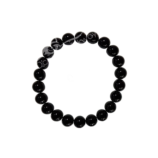 Black Tourmaline 8MM Round Beaded Bracelet