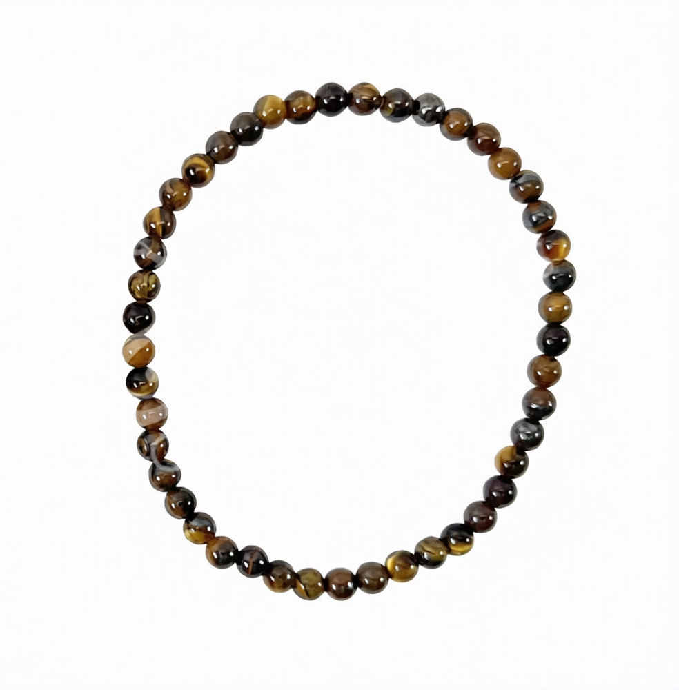Tiger Eye 4mm Round Beaded Bracelets
