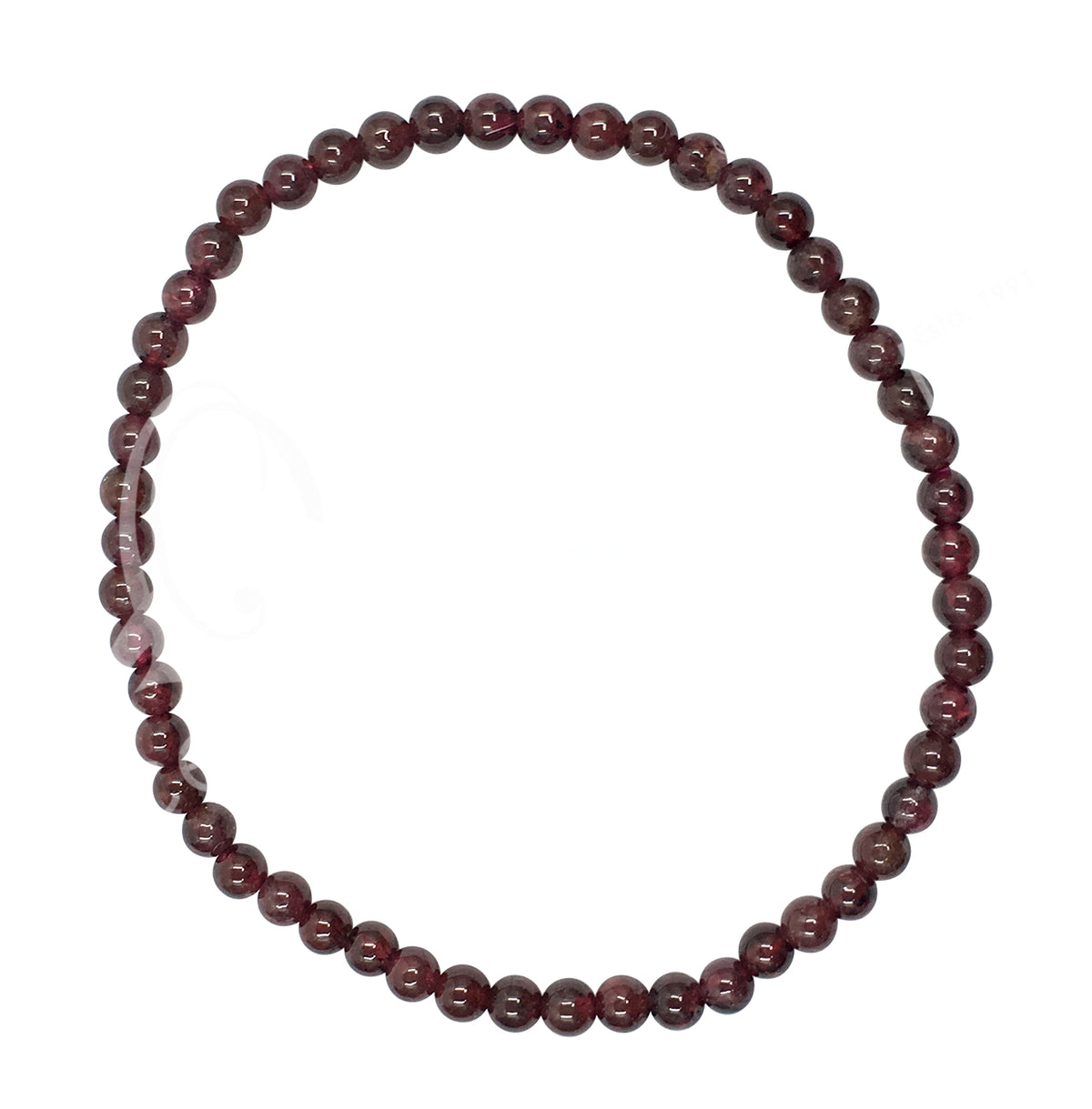 Garnet 4MM Round Beaded Bracelets