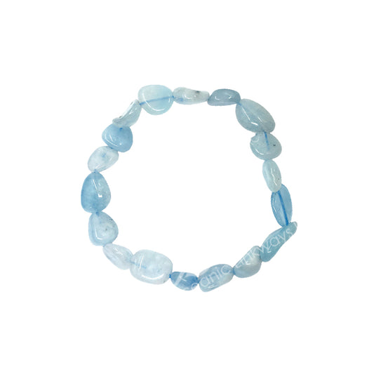 Aquamarine 8-10mm Tumbled Stone Bracelets
